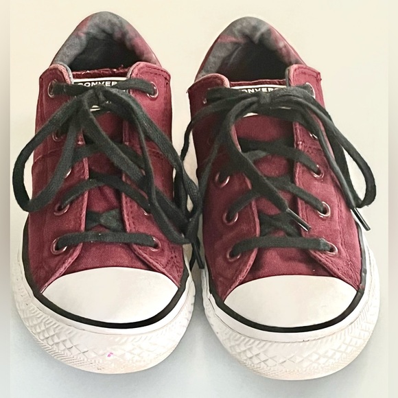 CONVERSE JUNIORS SIZE 2–CLEAN & COOL-BURGUNDY—KIDS UNISEX SZ 2 - Picture 4 of 16
